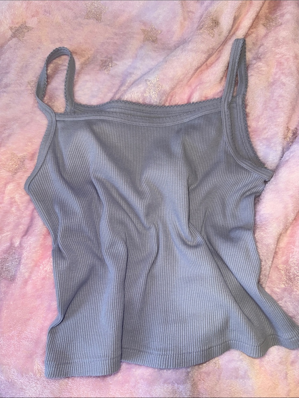 Brandy Melville Light Blue Ribbed Camisole Tank Top